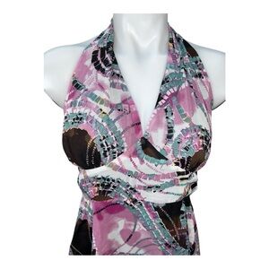 JUSTFAB Pink and Black Halter Dress New size L (runs one size smaller, Size M)